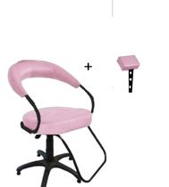 Cadeira para Barbearia base gas cor rosa bebe - alojadagi