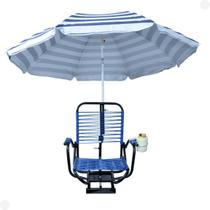Cadeira para barco com braços e suporte guarda sol
