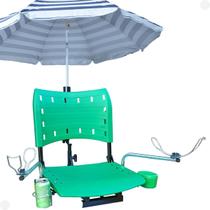 Cadeira para barco giratória verde dobrável com acessórios