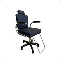 Cadeira para Cabeleireiro Profissional e Salão de Beleza Encosto Fixo com Regulagem de Altura Sobe e Desce Confortável Apoio de Cabeça Estofado