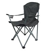 Cadeira Para Camping Dobravel Reforçada Premium 160KG Cinza