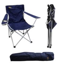 Cadeira Para Camping e Pesca Articulada Alvorada NTK Com Estrutura Reforçada e Prático Sistema de Montagem Azul - NAUTIKA