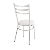 Cadeira para Cozinha Assento Estofado 402 Branco/Cromado Cadeira para Cozinha Assento Estofado 402 Branco/Cromado