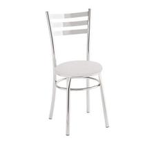 Cadeira para Cozinha Assento Estofado 404 Branco/Cromado Cadeira para Cozinha Assento Estofado 404 Branco/Cromado