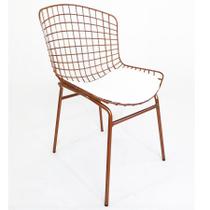 Cadeira para Cozinha Bertoia cobre assento branco tubular - Poltronas do Sul