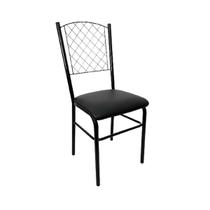 Cadeira para Cozinha Preta com reforço assento com rebaixe preto encosto de grade Cadeira para Cozinha Preta com reforço assento com rebaixe preto encosto de grade