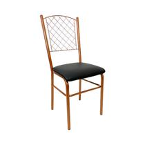 Cadeira para Cozinha reforçada cor Cobre assento preto encosto de grade