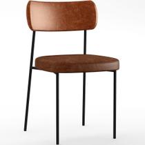 Cadeira Para Cozinha Sala De Jantar Melina L02 Camel Marrom