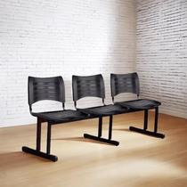 Cadeira Para Escritorio 3 Lugares Salas Espera Recepção cor Preta Cadeira Para Escritorio 3 Lugares Salas Espera Recepção cor Preta