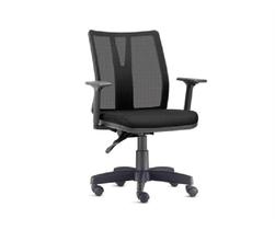 Cadeira para escritório Addit Diretor Tela Preta com Base preta c/ rodinhas giratória e Braços reguláveis