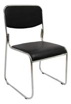 Cadeira para Escritorio Dakar Preta Em Pu Com Base Fixa Cromada BELLA CHAIR ref 4000111 Conforto resistência e design moderno