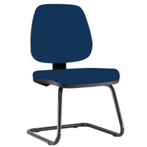 Cadeira Para Escritório Job Fixa Suede Azul Marinho - Lyam Decor