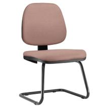 Cadeira Para Escritório Job Fixa Suede Rosê - Lyam Decor