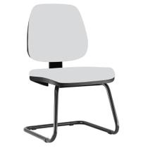 Cadeira Para Escritório Job Fixa Tecido Sintético Branco - Lyam Decor Cadeira Para Escritório Job Fixa Tecido Sintético Branco - Lyam Decor