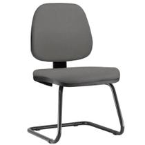 Cadeira Para Escritório Job L02 Fixa Crepe Cinza - Lyam Decor