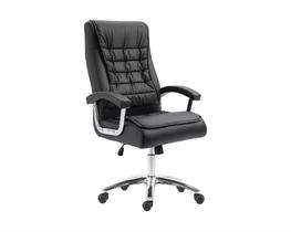Cadeira para Escritório Poltrona Presidente MADRI com mola ensacada Cor Preto aço cromado