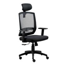 Cadeira Para Escritório Presidente Giratória Ergonômica New Opus Roal Preto Encosto Em Tela