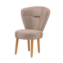 Cadeira Para Estúdio de Beleza Cozinha Recepção Tecido Veludo Confortável Pés de Madeira