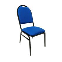 Cadeira para Evento Empilhável com Reforço e Puxador encosto redondo estofado cor Azul