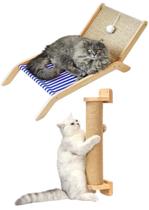 Cadeira para gatos com Arranhador de parede