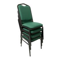 Cadeira para Hotel Auditório Igreja Restaurante Eventos com Reforço Empilhável cor Verde 4 Unidades