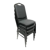 Cadeira para Hotel ou Eventos com Reforço Empilhável cor Cinza Preto Kit 4 Unidades - Poltronas do Sul