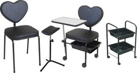 Cadeira para Manicure Kit 4 peças Mod. Love - Marfim