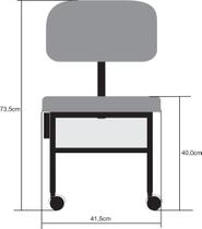 Cadeira para Manicure + Suporte tripé Pedicuro Kit ST 01 - Marfim