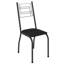 Cadeira para Mesa de Jantar 063 Kit 4 Peças Preta - Artefamol