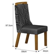 Cadeira para Mesa de Jantar Ágata MDF Kit 2 Peças Freijó Joli Chumbo Leifer Móveis