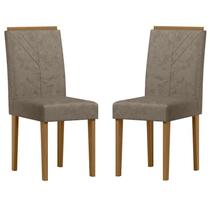 Cadeira para Mesa de Jantar Amanda Kit 2 peças Ype Camurça Marrom New Ceval