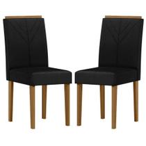 Cadeira Para Mesa De Jantar Amanda Kit 2 Peças Ype Veludo Preto New Ceval