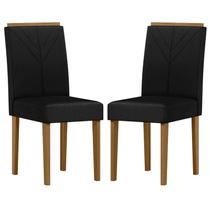 Cadeira para Mesa de Jantar Amanda Kit 2 peças Ype Veludo Preto New Ceval