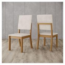 Cadeira para Mesa de Jantar Ambiente Milla Kit 2 Peças Nature Linho - Henn