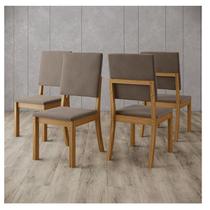Cadeira para Mesa de Jantar Ambiente Milla Kit 4 Peças Nature Marrom Amêndoa - Henn Cadeira para Mesa de Jantar Ambiente Milla Kit 4 Peças Nature Marrom Amêndoa - Henn