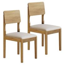 Cadeira para Mesa de Jantar Ana Kit 2 Peças Veludo Bege - Valdemóveis Cadeira para Mesa de Jantar Ana Kit 2 Peças Veludo Bege - Valdemóveis