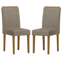 Cadeira para Mesa de Jantar Ana Kit 2 peças Ype Camurça Marrom New Ceval