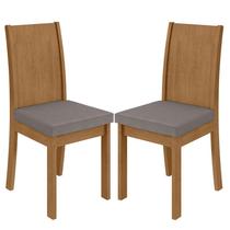 Cadeira para Mesa de Jantar Athenas kit 02 Peças Veludo Liso Capuccino Amêndoa Clean Lopas