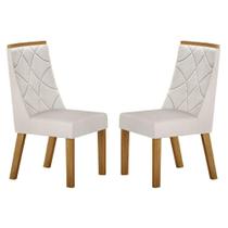 Cadeira para Mesa de Jantar Aurora Kit 2 Peças Veludo Palha - Valdemóveis