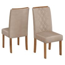 Cadeira Para Mesa de Jantar Ayla Kit 2 Peças Freijo Veludo Creme - DJ Móveis
