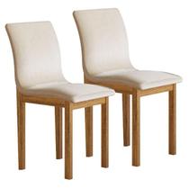 Cadeira para Mesa de Jantar Bella Kit 2 Peças Veludo Bege - Valdemóveis Cadeira para Mesa de Jantar Bella Kit 2 Peças Veludo Bege - Valdemóveis