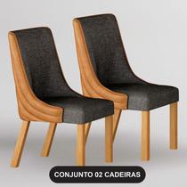 Cadeira para Mesa de Jantar Belle Kit 2 Peças Sintético Terracota e Linho Chumbo Cinamomo - Leifer Cadeira para Mesa de Jantar Belle Kit 2 Peças Sintético Terracota e Linho Chumbo Cinamomo - Leifer