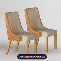 Cadeira para Mesa de Jantar Belle Kit 2 Peças Sintético Terracota e Linho Palha - Leifer Cadeira para Mesa de Jantar Belle Kit 2 Peças Sintético Terracota e Linho Palha - Leifer