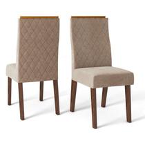 Cadeira para Mesa de Jantar Cássia Kit 02 Peças Rústico Terrara Veludo Kraft Dj Móveis