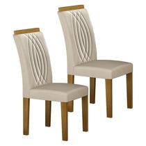 Cadeira para Mesa de Jantar Doha MDF Kit 2 Peças Freijó Joli Palha - Leifer Móveis Cadeira para Mesa de Jantar Doha MDF Kit 2 Peças Freijó Joli Palha - Leifer Móveis