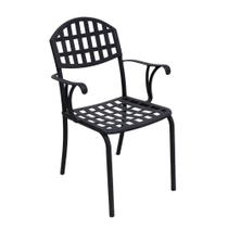 Cadeira Para Mesa De Jantar E área Externa Em Alumínio Modelo Verão Preto