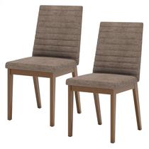 Cadeira para Mesa de Jantar Elena Kit 02 Peças Nature Cacao Henn