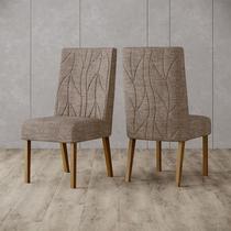 Cadeira para Mesa de Jantar Eloá Ambiente Kit 2 Peças Nature Cacao - Henn