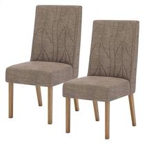 Cadeira para Mesa de Jantar Eloá Kit 2 Peças Nature Cacao - Henn