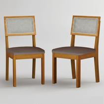 Cadeira para Mesa de Jantar Flora MDF Kit 2 Peças Joli Camurça - Leifer